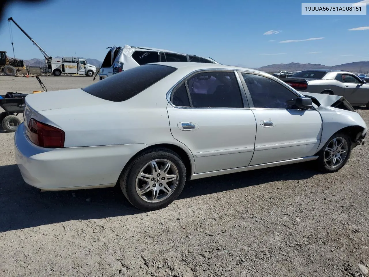 2001 Acura 3.2Tl VIN: 19UUA56781A008151 Lot: 68447934