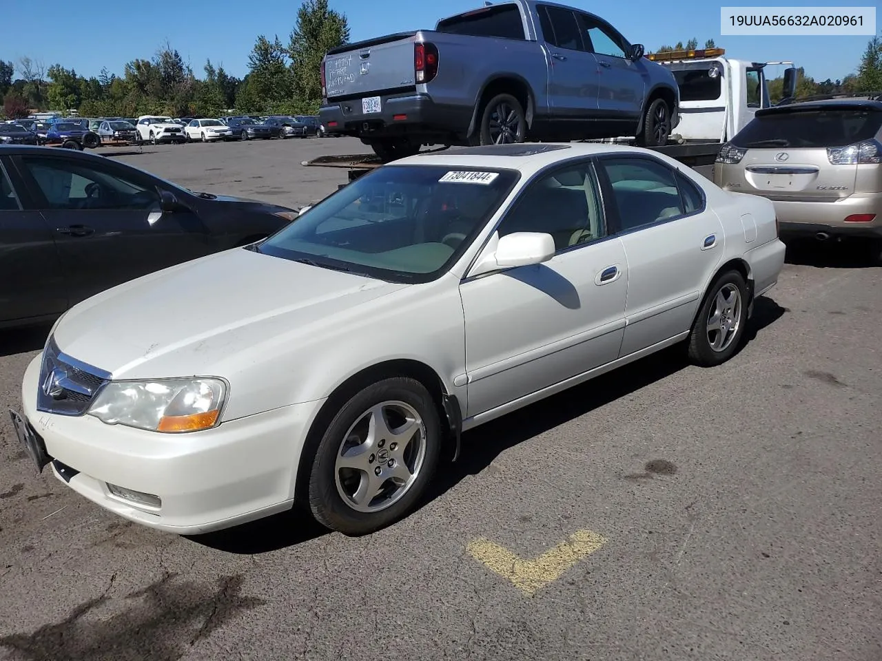 2002 Acura 3.2Tl VIN: 19UUA56632A020961 Lot: 73041844