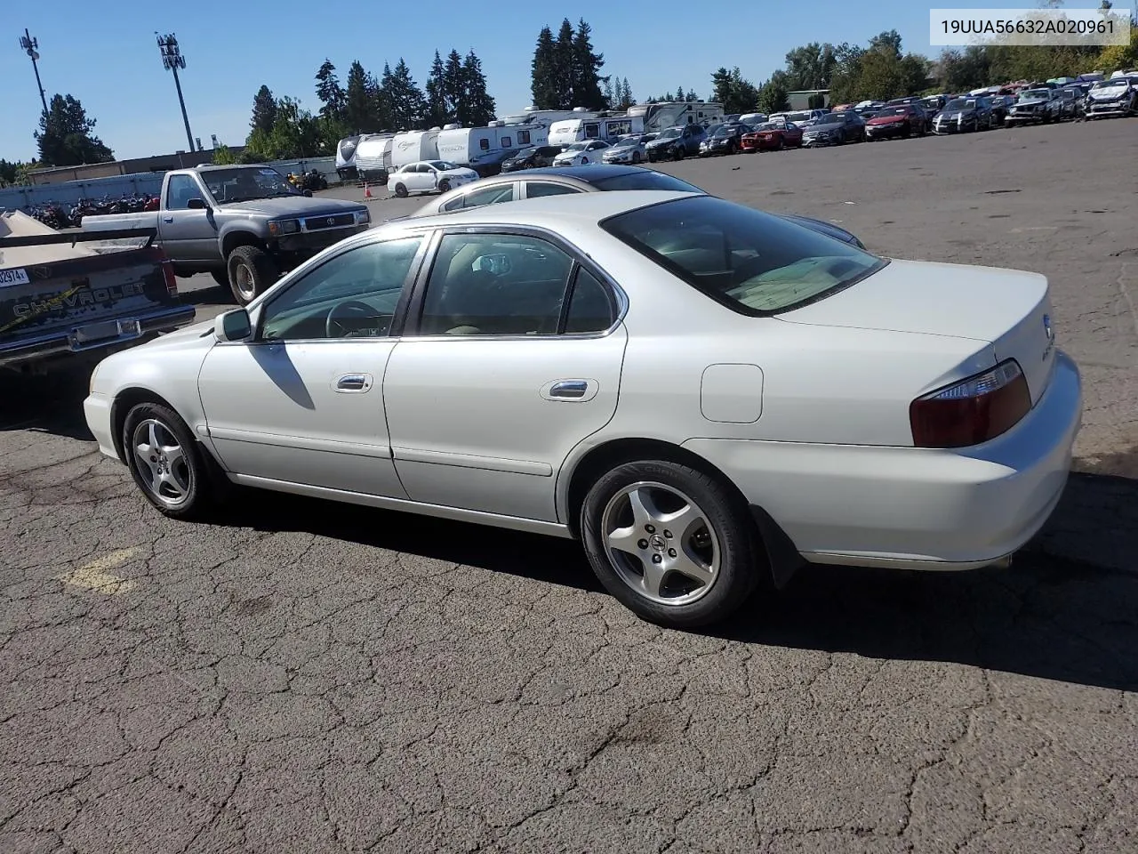 2002 Acura 3.2Tl VIN: 19UUA56632A020961 Lot: 73041844