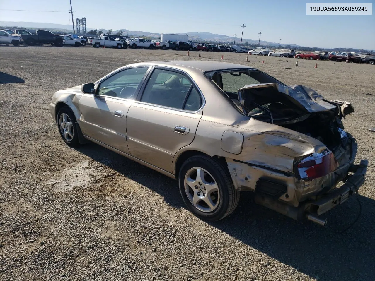 2003 Acura 3.2Tl VIN: 19UUA56693A089249 Lot: 64075624