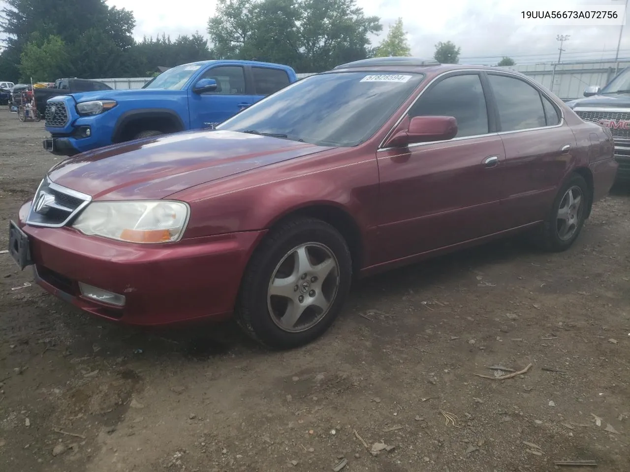 2003 Acura 3.2Tl VIN: 19UUA56673A072756 Lot: 70574034