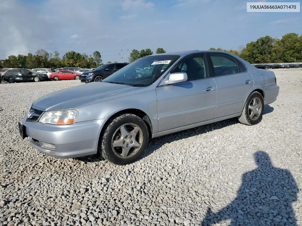 2003 Acura 3.2Tl VIN: 19UUA56663A071470 Lot: 72364724