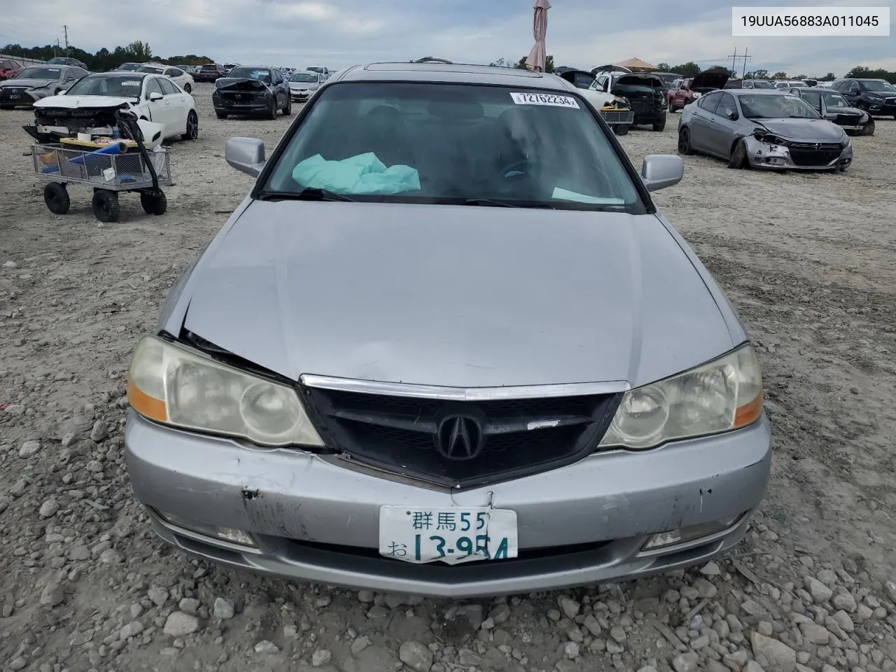 2003 Acura 3.2Tl Type-S VIN: 19UUA56883A011045 Lot: 72762234