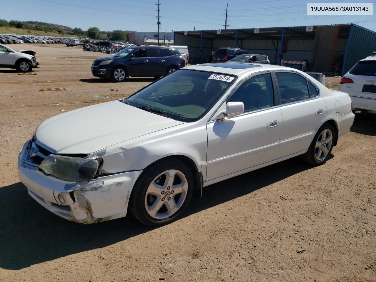 2003 Acura 3.2Tl Type-S VIN: 19UUA56873A013143 Lot: 72776774