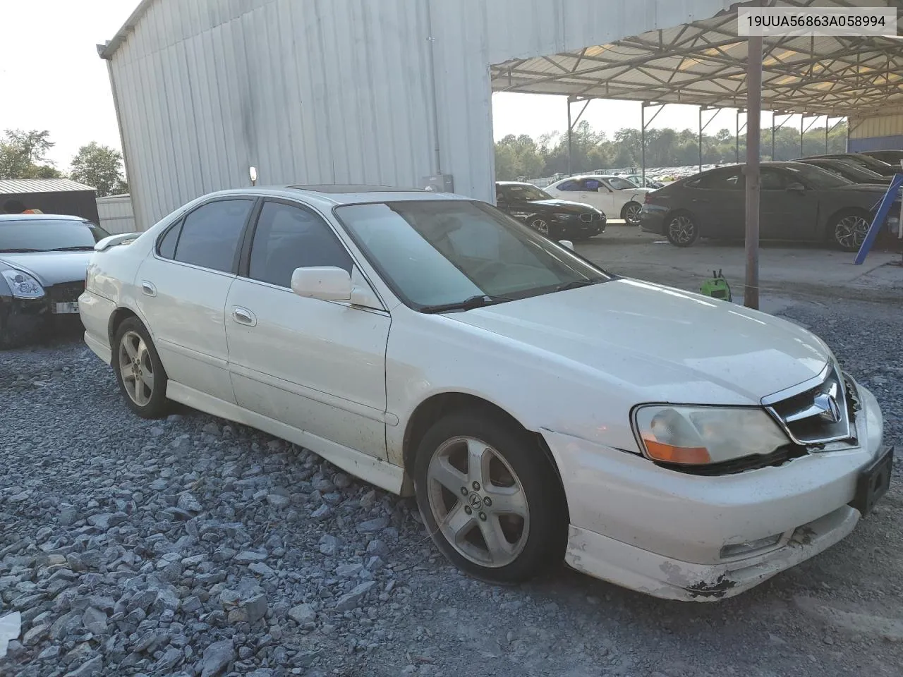 2003 Acura 3.2Tl Type-S VIN: 19UUA56863A058994 Lot: 75258714