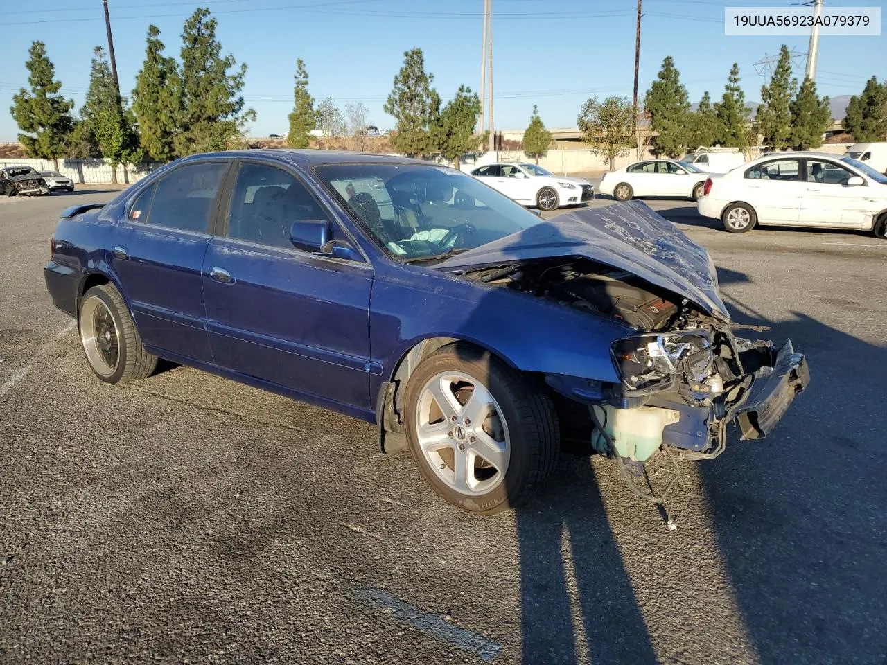 2003 Acura 3.2Tl Type-S VIN: 19UUA56923A079379 Lot: 77049574