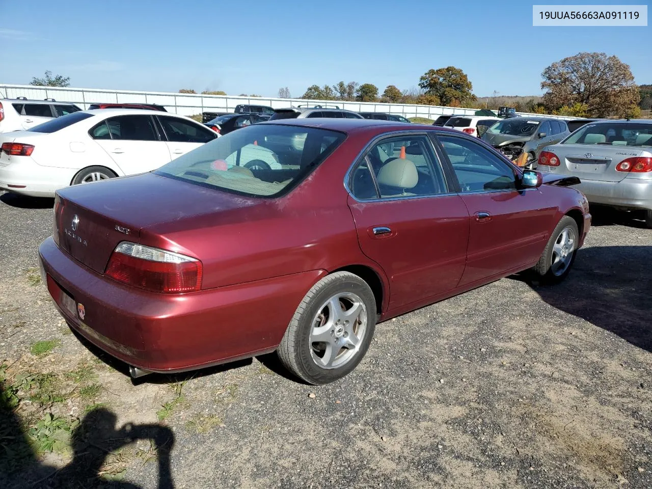 2003 Acura 3.2Tl VIN: 19UUA56663A091119 Lot: 77676864