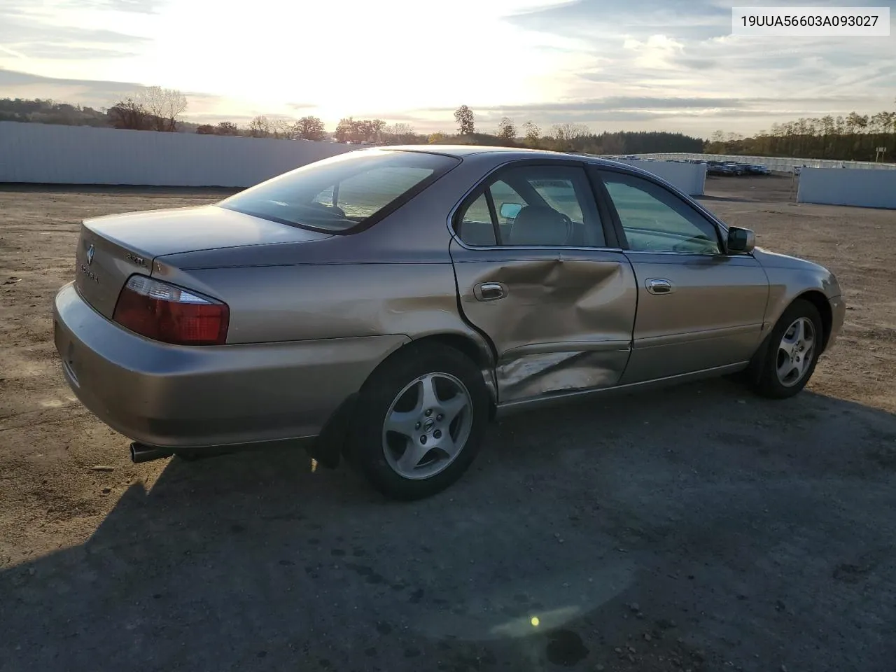 2003 Acura 3.2Tl VIN: 19UUA56603A093027 Lot: 77857784