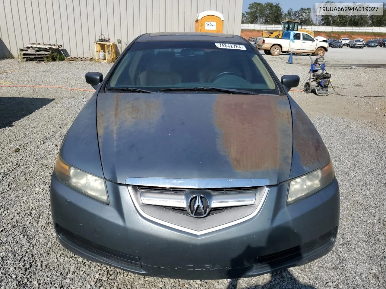 2004 Acura Tl VIN: 19UUA66294A019027 Lot: 74842784