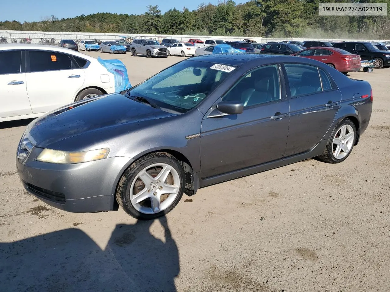 2004 Acura Tl VIN: 19UUA66274A022119 Lot: 76025064