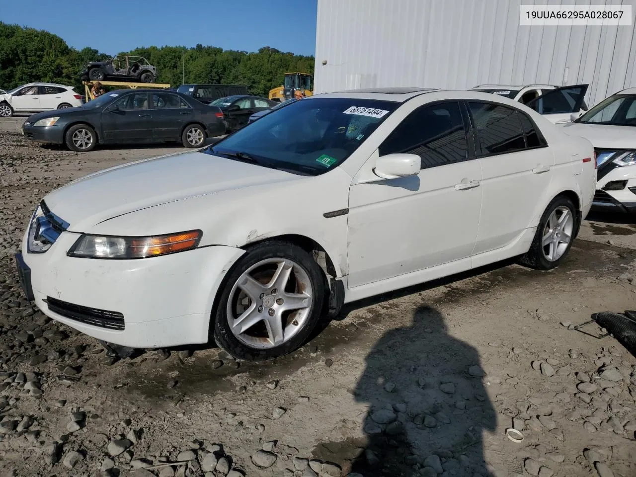 2005 Acura Tl VIN: 19UUA66295A028067 Lot: 68751494