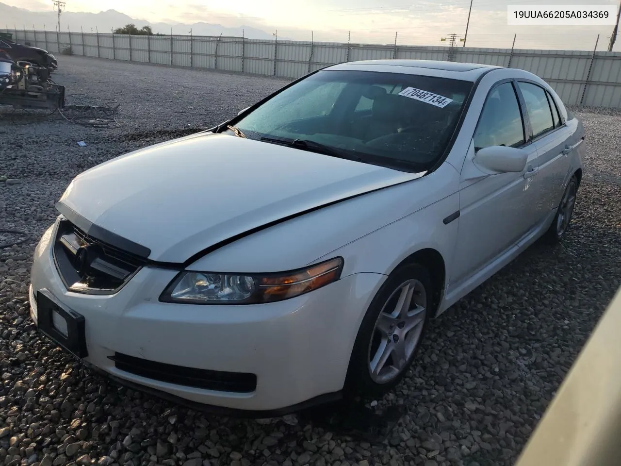 2005 Acura Tl VIN: 19UUA66205A034369 Lot: 70487134