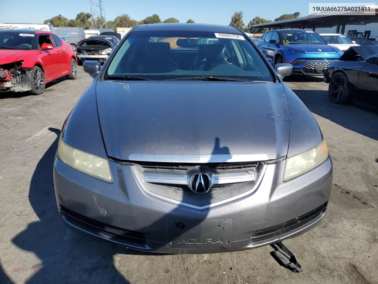 2005 Acura Tl VIN: 19UUA66275A021411 Lot: 70665754