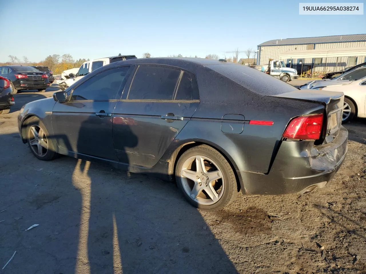 2005 Acura Tl VIN: 19UUA66295A038274 Lot: 76735094