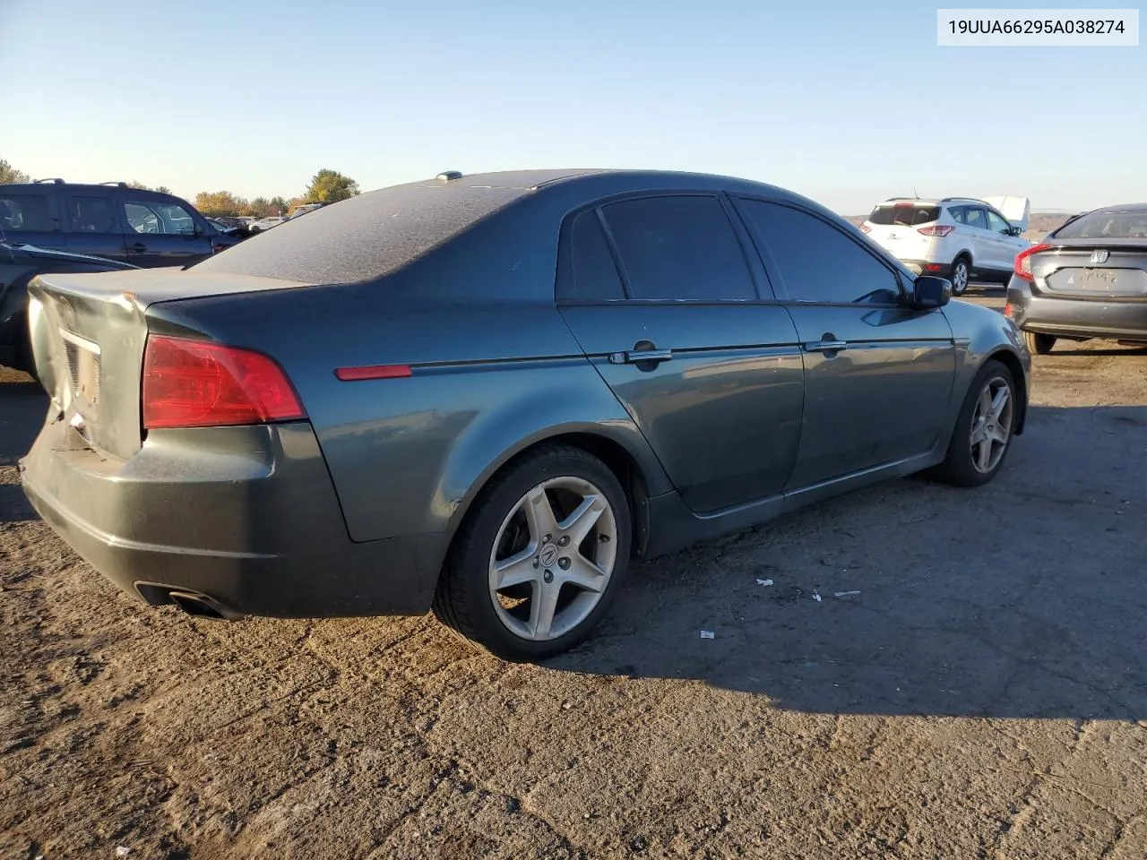 2005 Acura Tl VIN: 19UUA66295A038274 Lot: 76735094