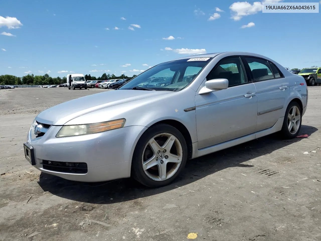 2006 Acura 3.2Tl VIN: 19UUA662X6A043615 Lot: 61453644