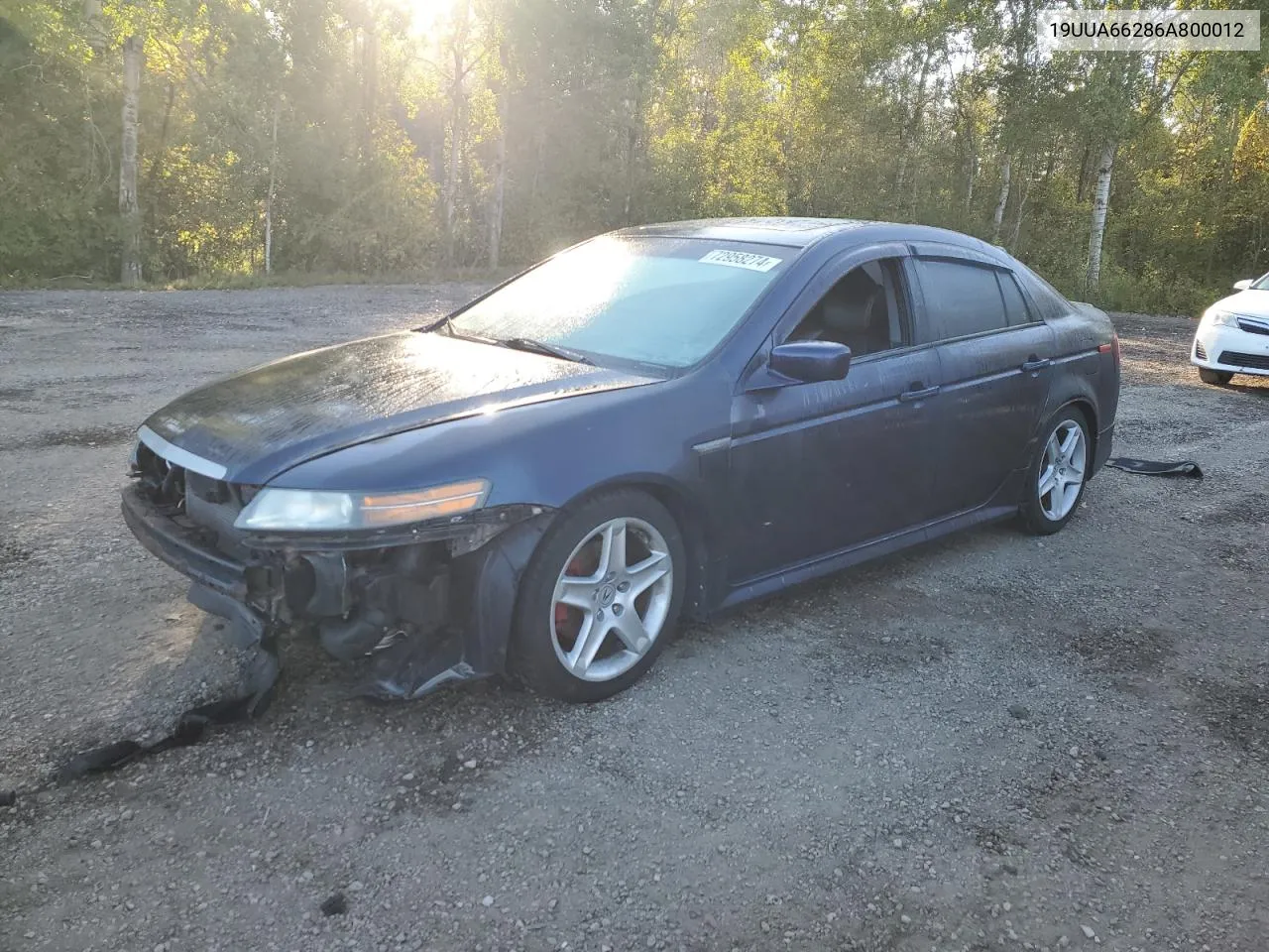 2006 Acura 3.2Tl VIN: 19UUA66286A800012 Lot: 72958274