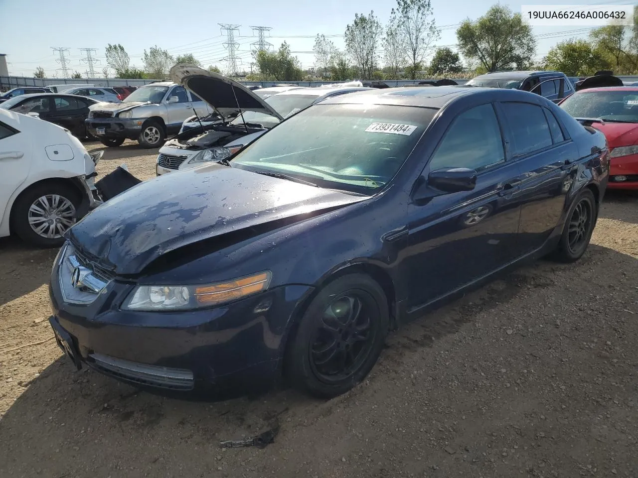 2006 Acura 3.2Tl VIN: 19UUA66246A006432 Lot: 73931484