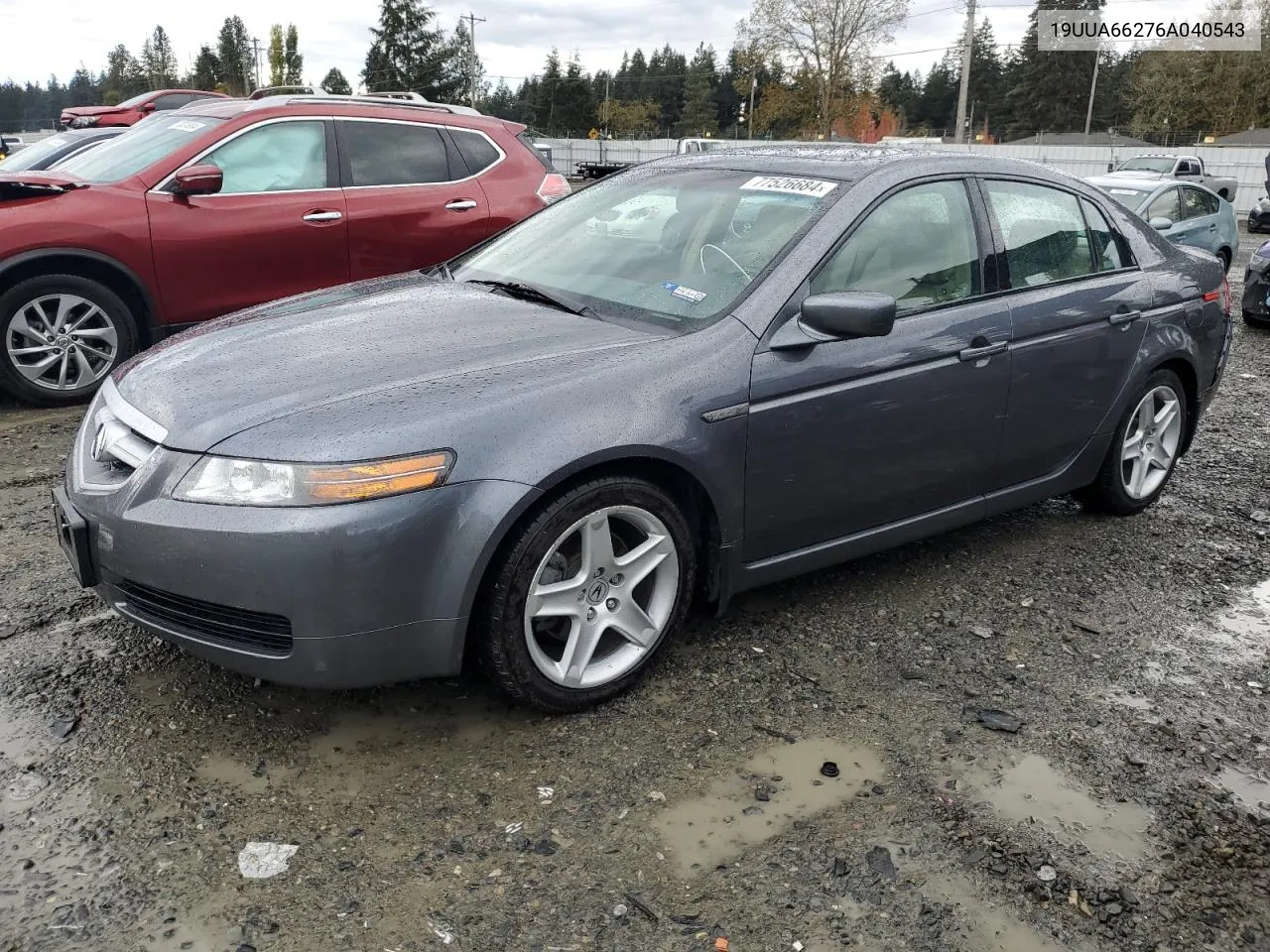 2006 Acura 3.2Tl VIN: 19UUA66276A040543 Lot: 77526684