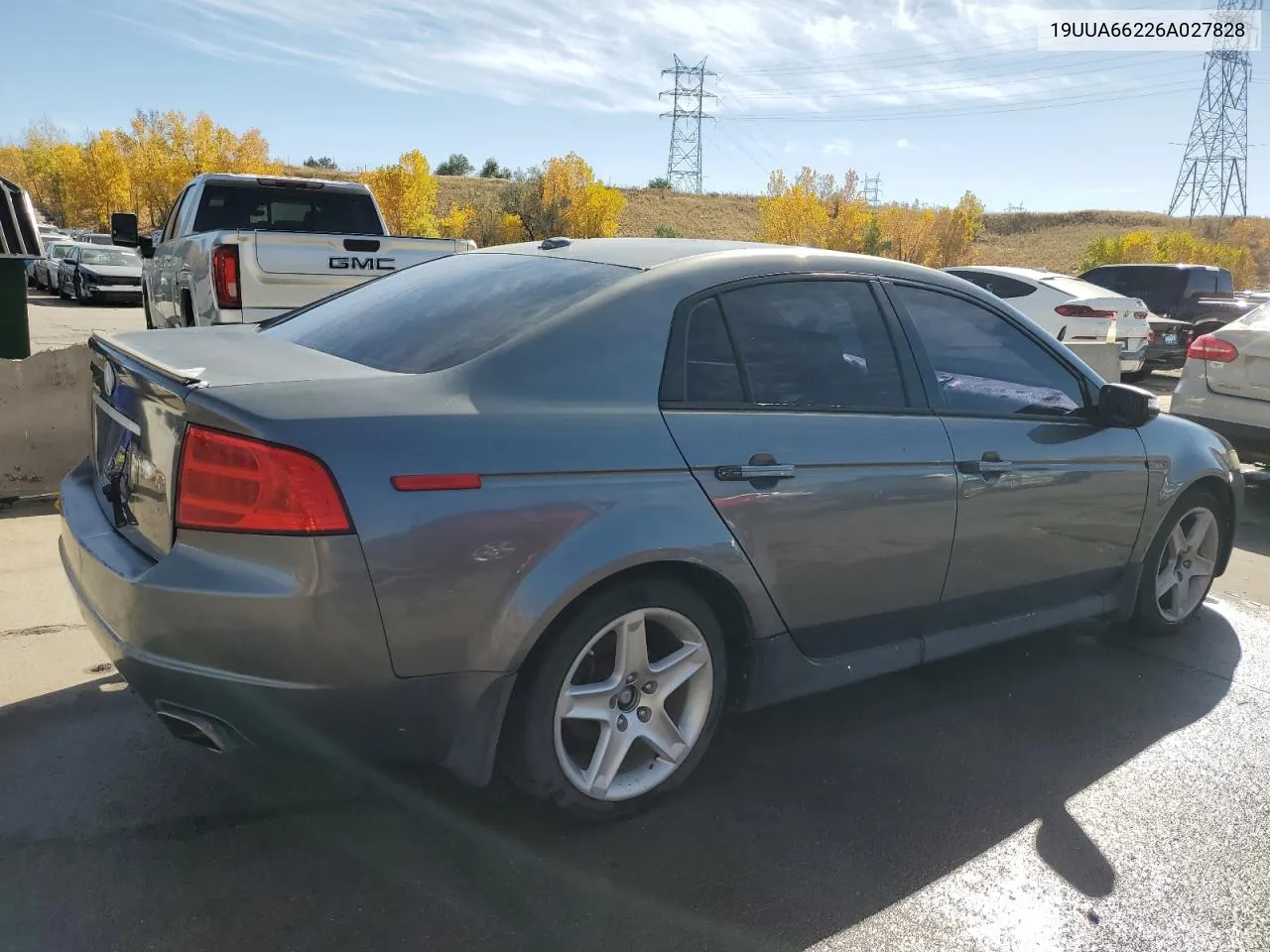 2006 Acura 3.2Tl VIN: 19UUA66226A027828 Lot: 77806274