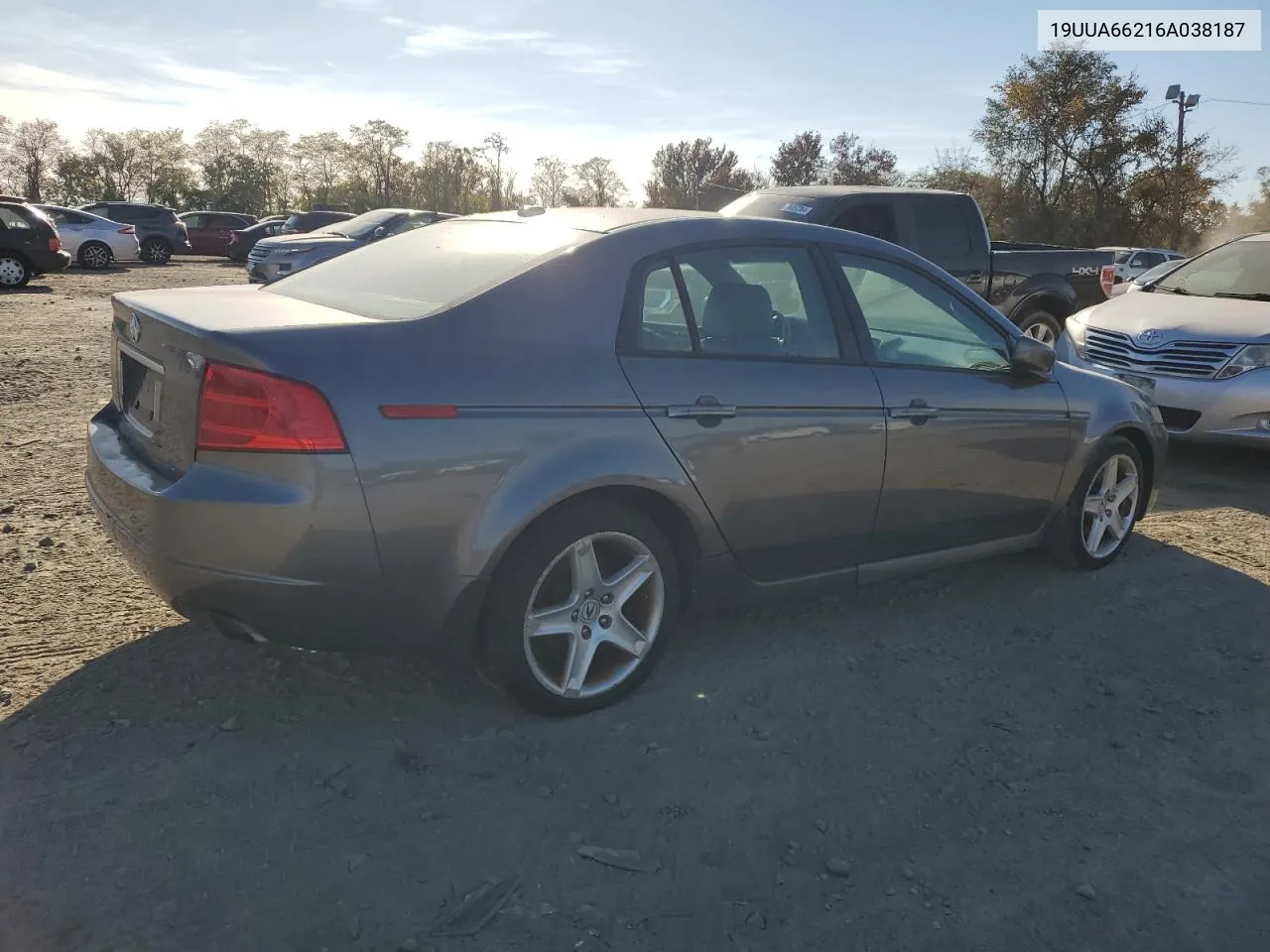 2006 Acura 3.2Tl VIN: 19UUA66216A038187 Lot: 78298004