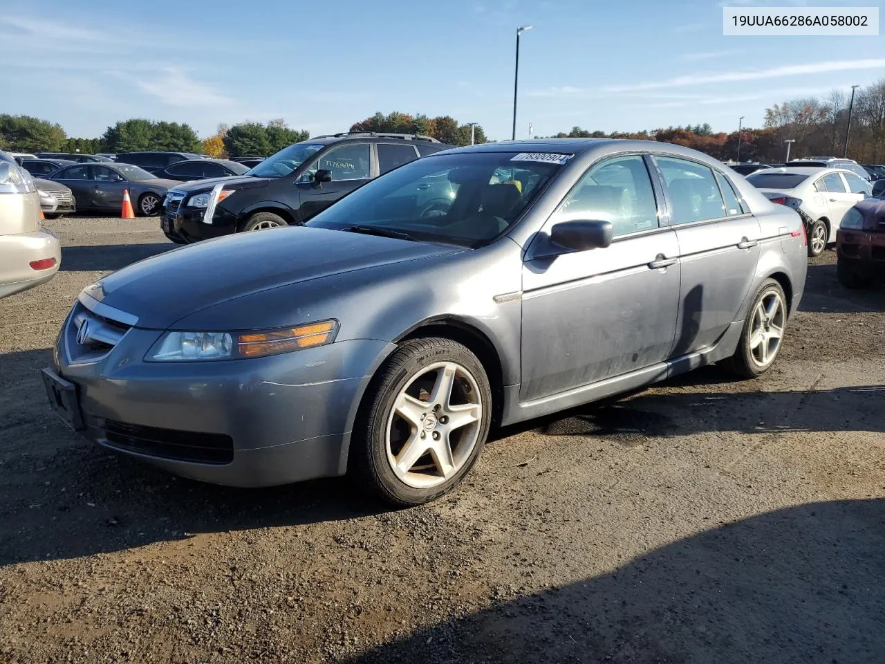 2006 Acura 3.2Tl VIN: 19UUA66286A058002 Lot: 78300904