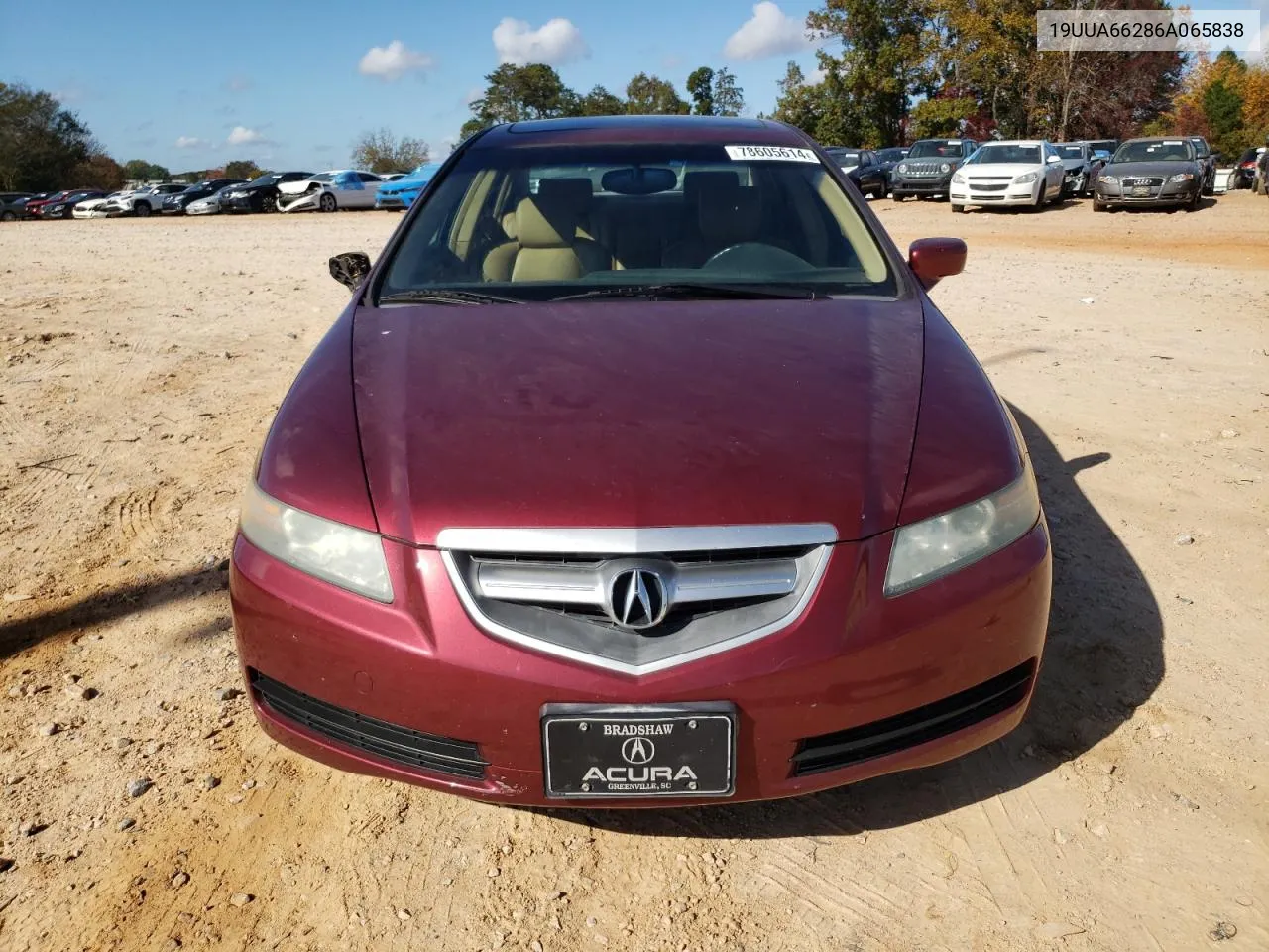 2006 Acura 3.2Tl VIN: 19UUA66286A065838 Lot: 78605614