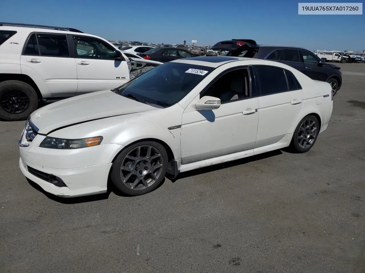 2007 Acura Tl Type S VIN: 19UUA765X7A017260 Lot: 71315294