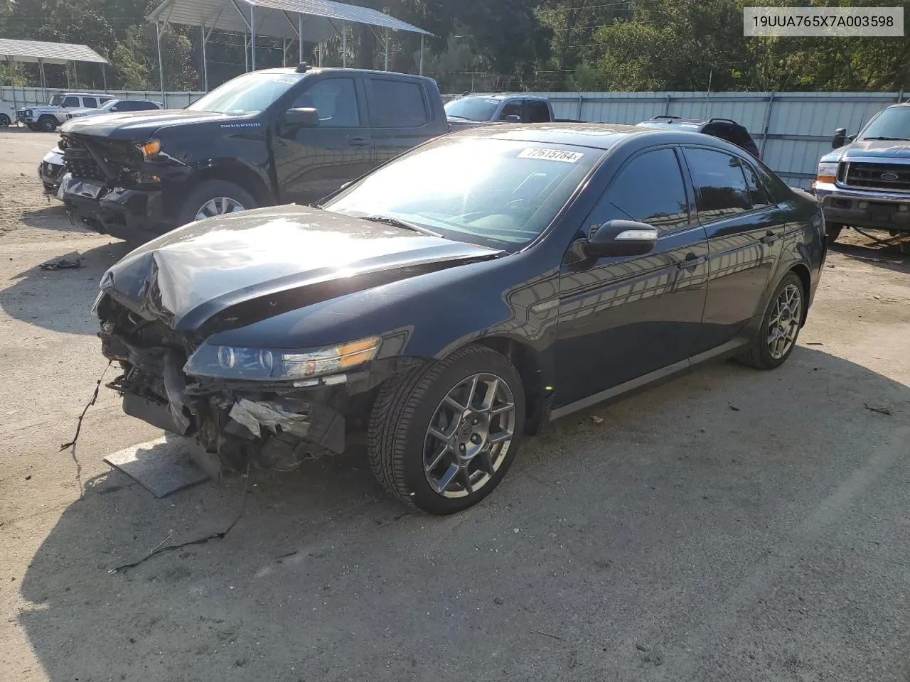 2007 Acura Tl Type S VIN: 19UUA765X7A003598 Lot: 72615784