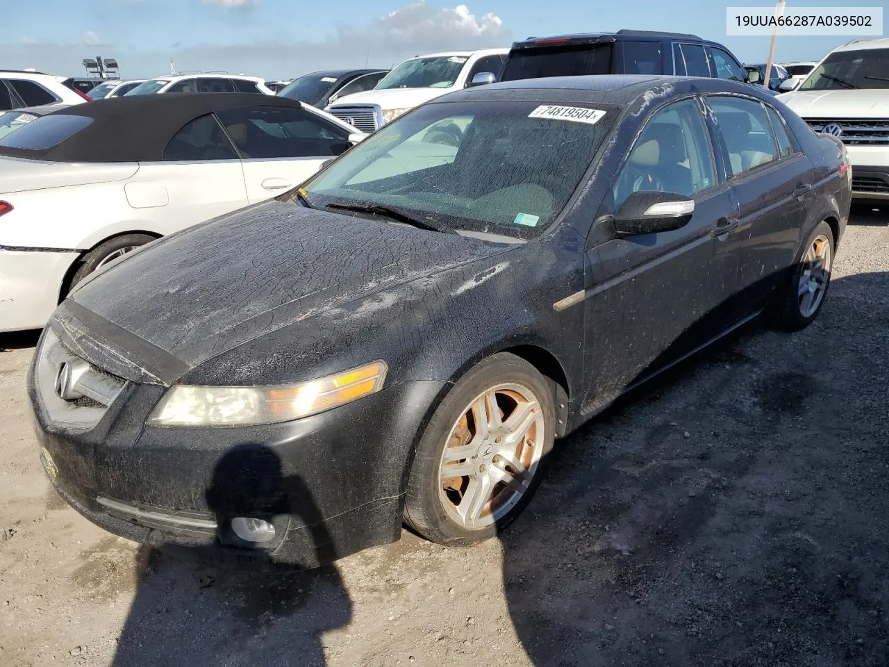 2007 Acura Tl VIN: 19UUA66287A039502 Lot: 74819504