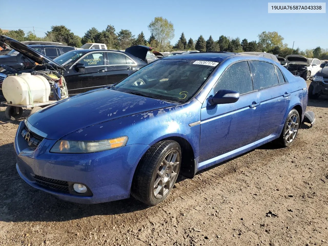 2007 Acura Tl Type S VIN: 19UUA76587A043338 Lot: 75287174