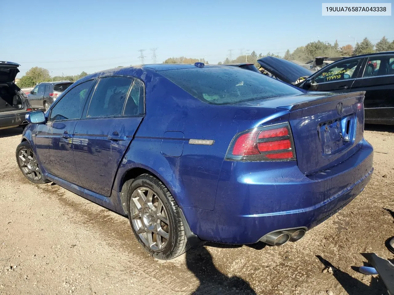 2007 Acura Tl Type S VIN: 19UUA76587A043338 Lot: 75287174