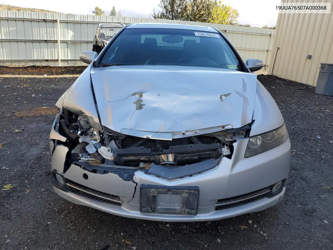 2007 Acura Tl Type S VIN: 19UUA76507A000368 Lot: 75674654