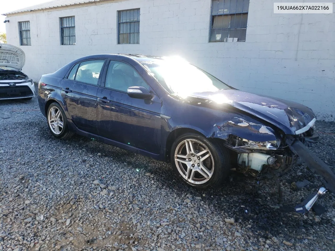 2007 Acura Tl VIN: 19UUA662X7A022166 Lot: 76396444