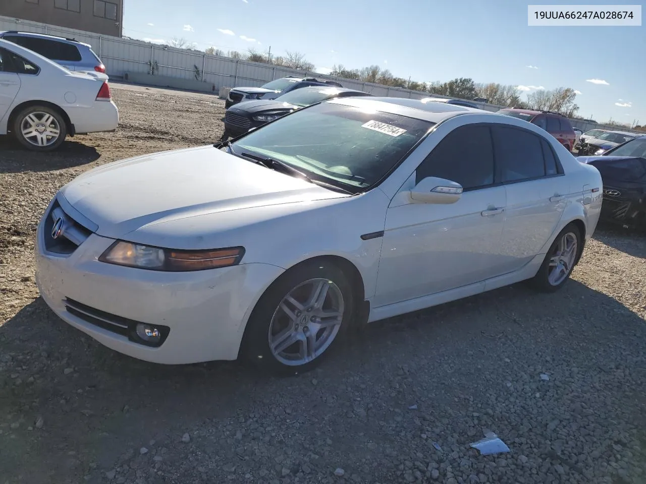 2007 Acura Tl VIN: 19UUA66247A028674 Lot: 78847554