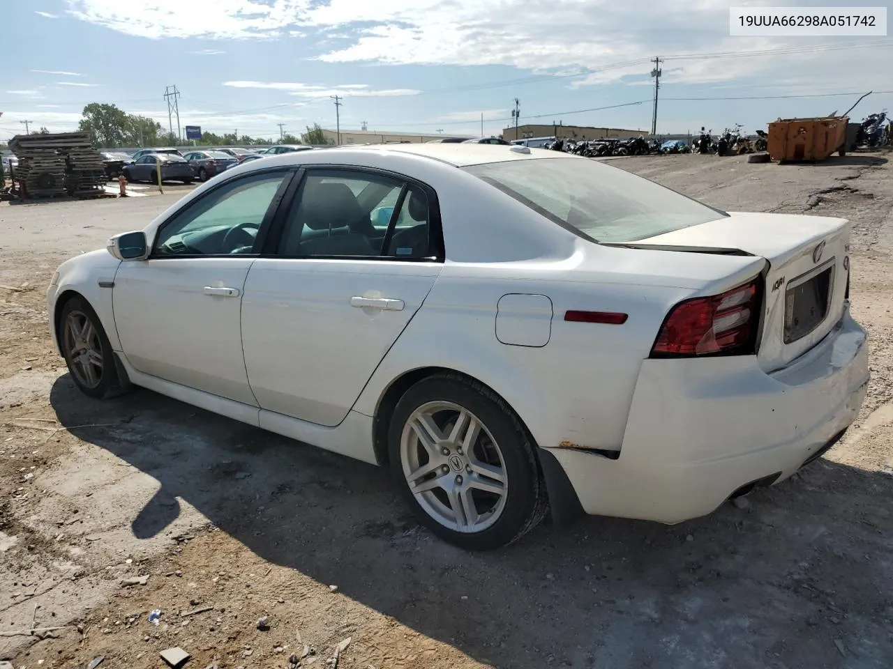 2008 Acura Tl VIN: 19UUA66298A051742 Lot: 69563894