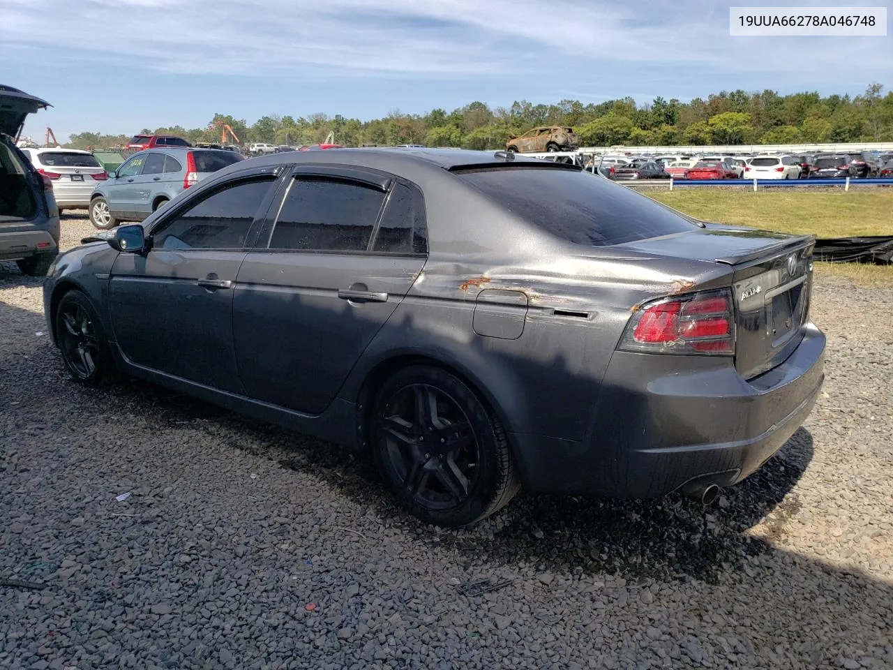 2008 Acura Tl VIN: 19UUA66278A046748 Lot: 72068354