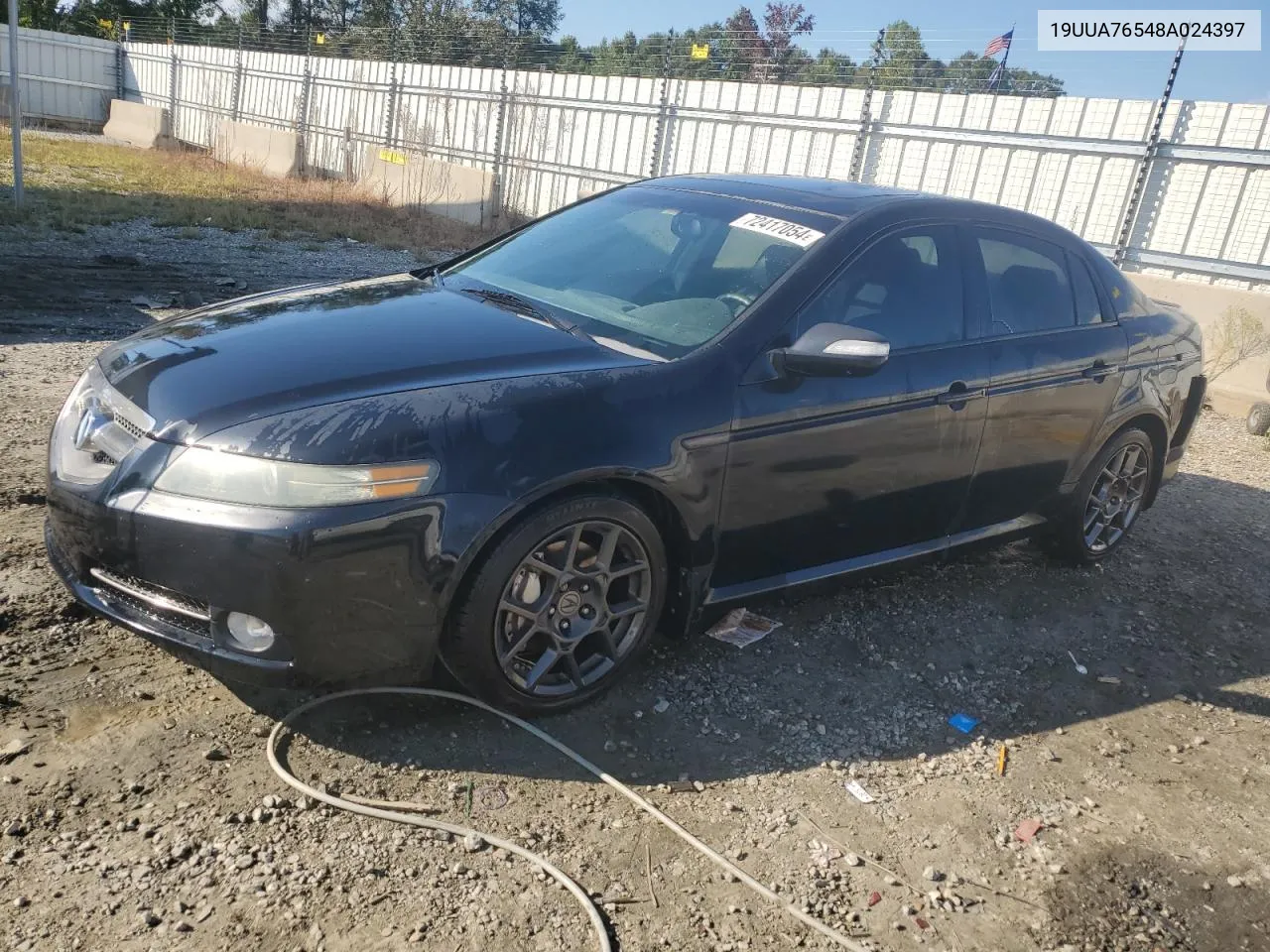 2008 Acura Tl Type S VIN: 19UUA76548A024397 Lot: 72417054