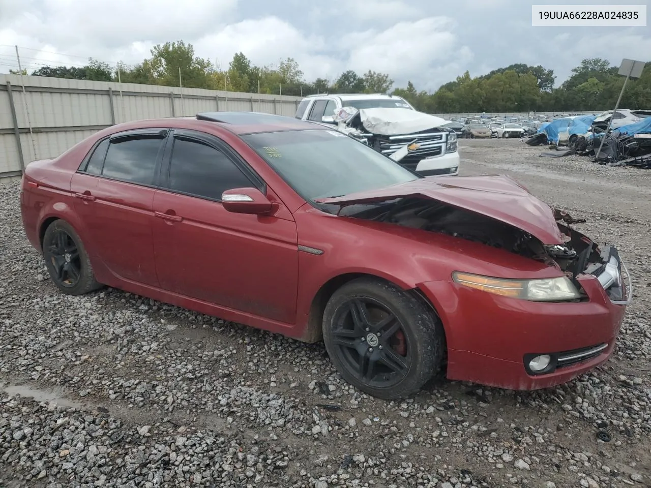 2008 Acura Tl VIN: 19UUA66228A024835 Lot: 73044864