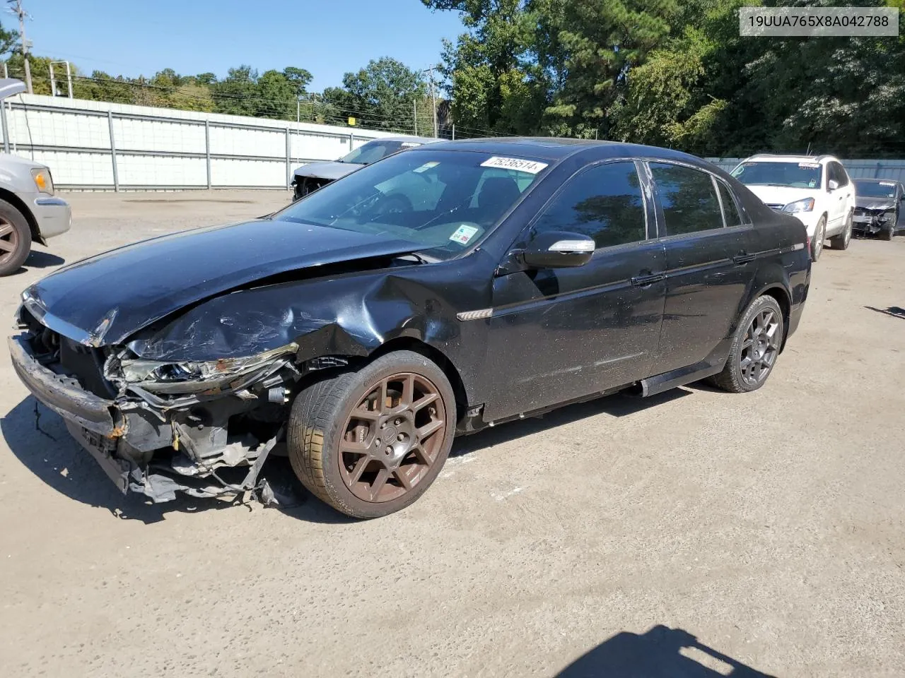 2008 Acura Tl Type S VIN: 19UUA765X8A042788 Lot: 75236514