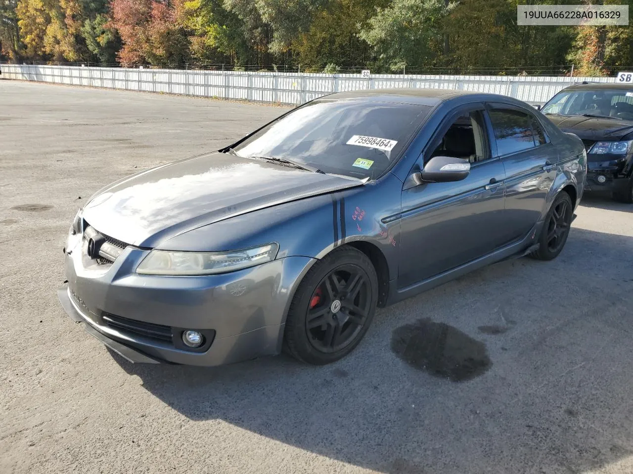 2008 Acura Tl VIN: 19UUA66228A016329 Lot: 75998464