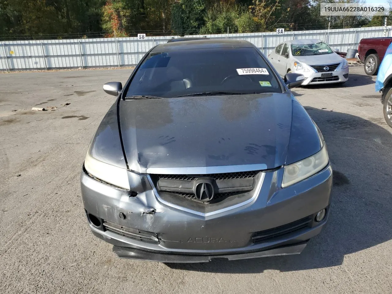 2008 Acura Tl VIN: 19UUA66228A016329 Lot: 75998464