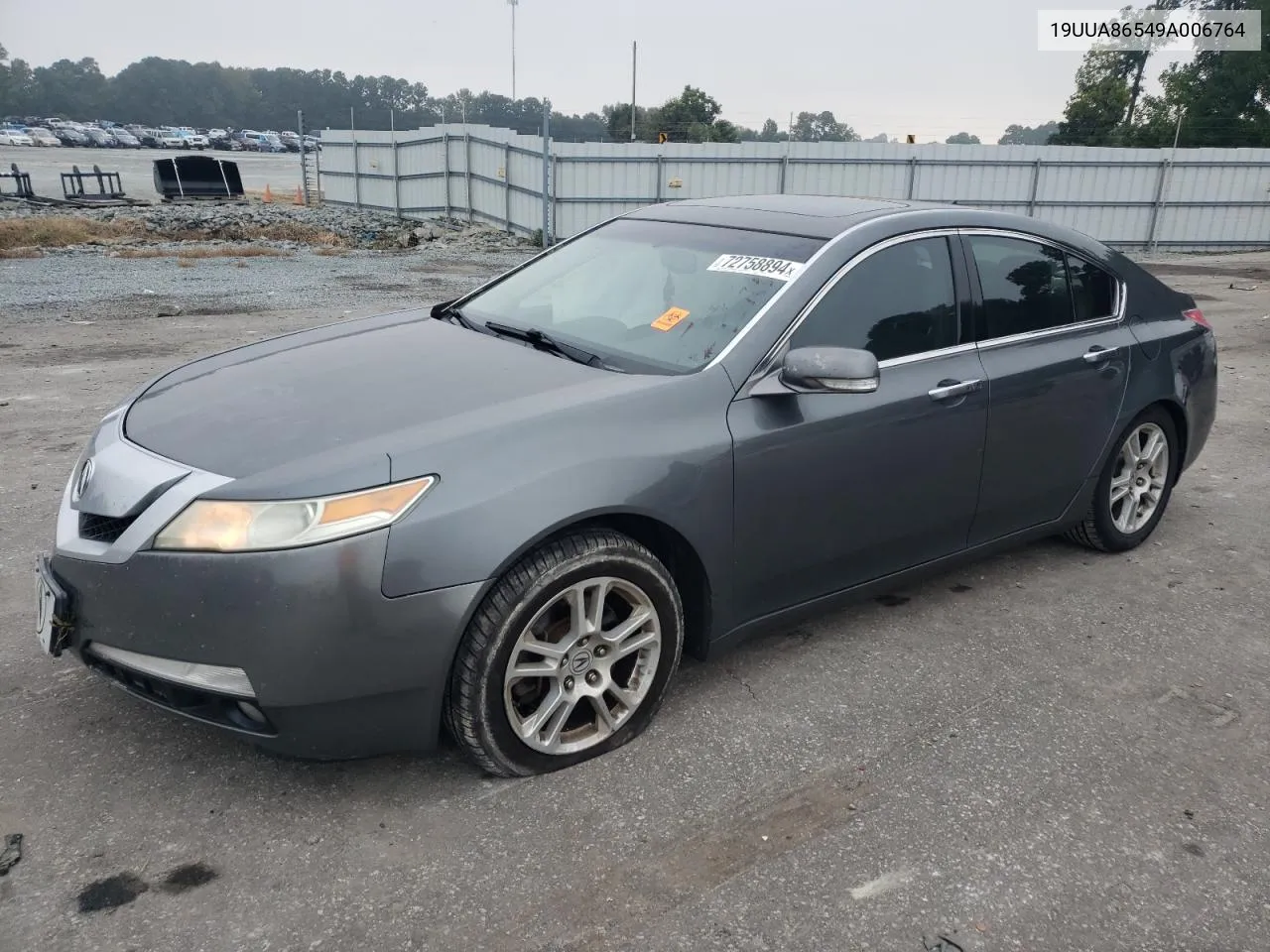 2009 Acura Tl VIN: 19UUA86549A006764 Lot: 72758894