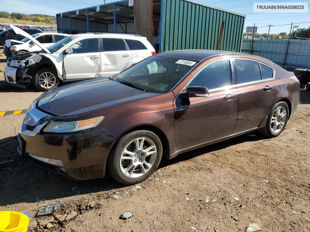 2009 Acura Tl VIN: 19UUA86599A008025 Lot: 77218894