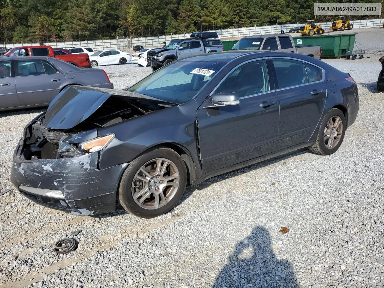 2009 Acura Tl VIN: 19UUA86249A017883 Lot: 77501924