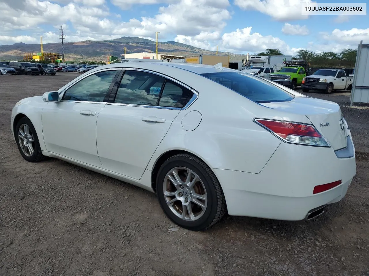 2011 Acura Tl VIN: 19UUA8F22BA003602 Lot: 75336444