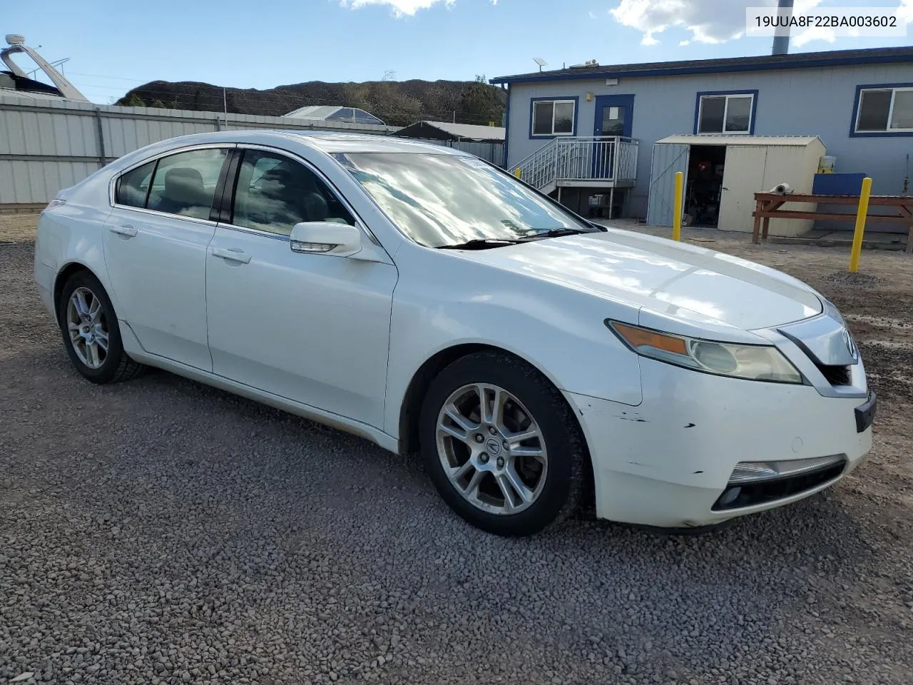 2011 Acura Tl VIN: 19UUA8F22BA003602 Lot: 75336444