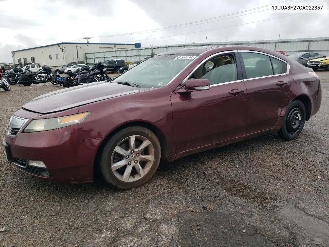 2012 Acura Tl VIN: 19UUA8F27CA022857 Lot: 64354514