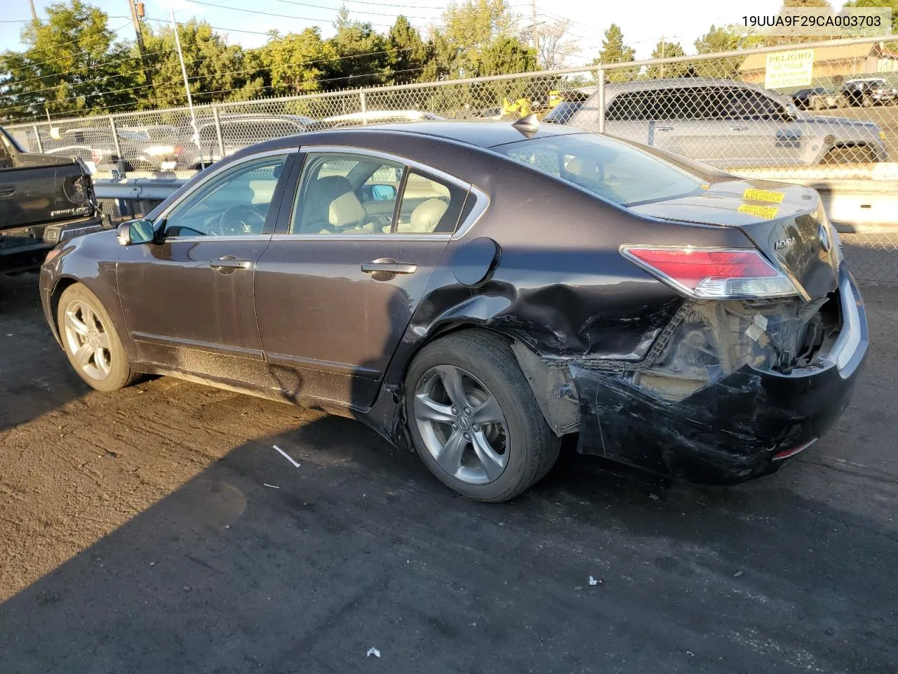 2012 Acura Tl VIN: 19UUA9F29CA003703 Lot: 66167944