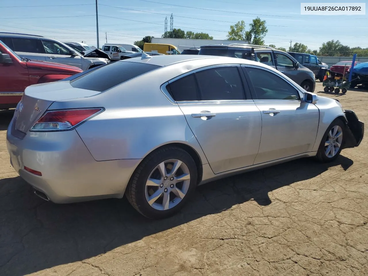 2012 Acura Tl VIN: 19UUA8F26CA017892 Lot: 69603994